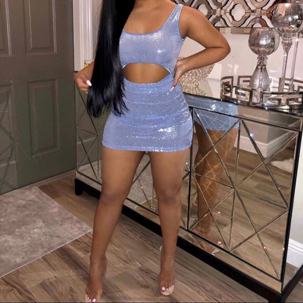 Baby Blue Fashion Nova Mini Dress